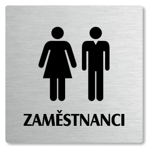 WC zaměstnanci, 100x100mm, stříbrná, Nevada